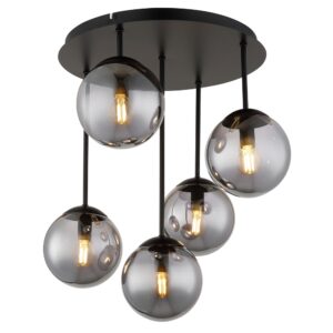 Laagste prijs - Globo 5-lichts plafondlampHarmon zwart - 47441-5S