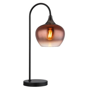 Laagste prijs - Globo Zwarte tafellampMaxy met rood glas enkel - 15548TG
