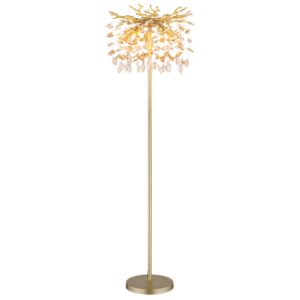 Laagste prijs - Globo VloerlampQueena goud Ø 46cm - 64138SG