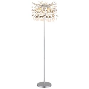 Laagste prijs - Globo VloerlampQueena zilvergrijs Ø 46cm - 64138SS