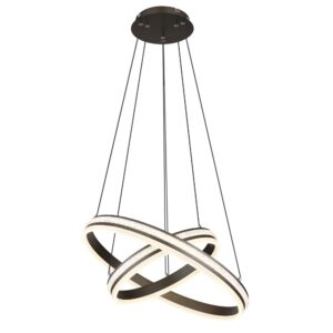 Laagste prijs - Globo Design hanglampGrouni 2 ringen titanium geborsteld - 67314-60H