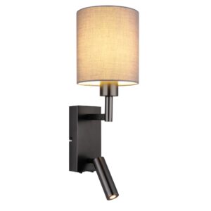 Laagste prijs - Globo BedlampjeZamora zwart met kapje - 76000G