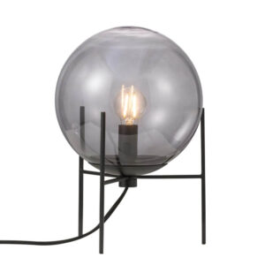 Laagste prijs - Nordlux Glazen tafellampAlton zwart met smoke glas - 47645047