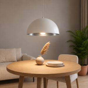 Laagste prijs - Artdelight Grote hanglampGala Ø 50cm wit binnenkant zilver - HL 12127-50 WI-ZI