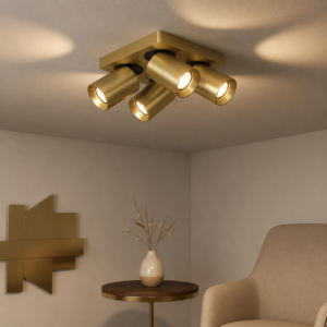Laagste prijs - Artdelight 4-lichts opbouwspotMegano goud richtbaar - PL MEGANO4 MG